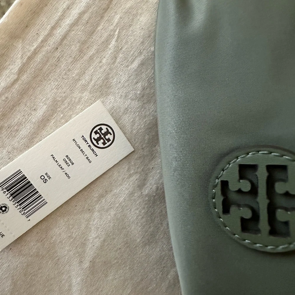 new tory burch belt bag palm leaf nylon.